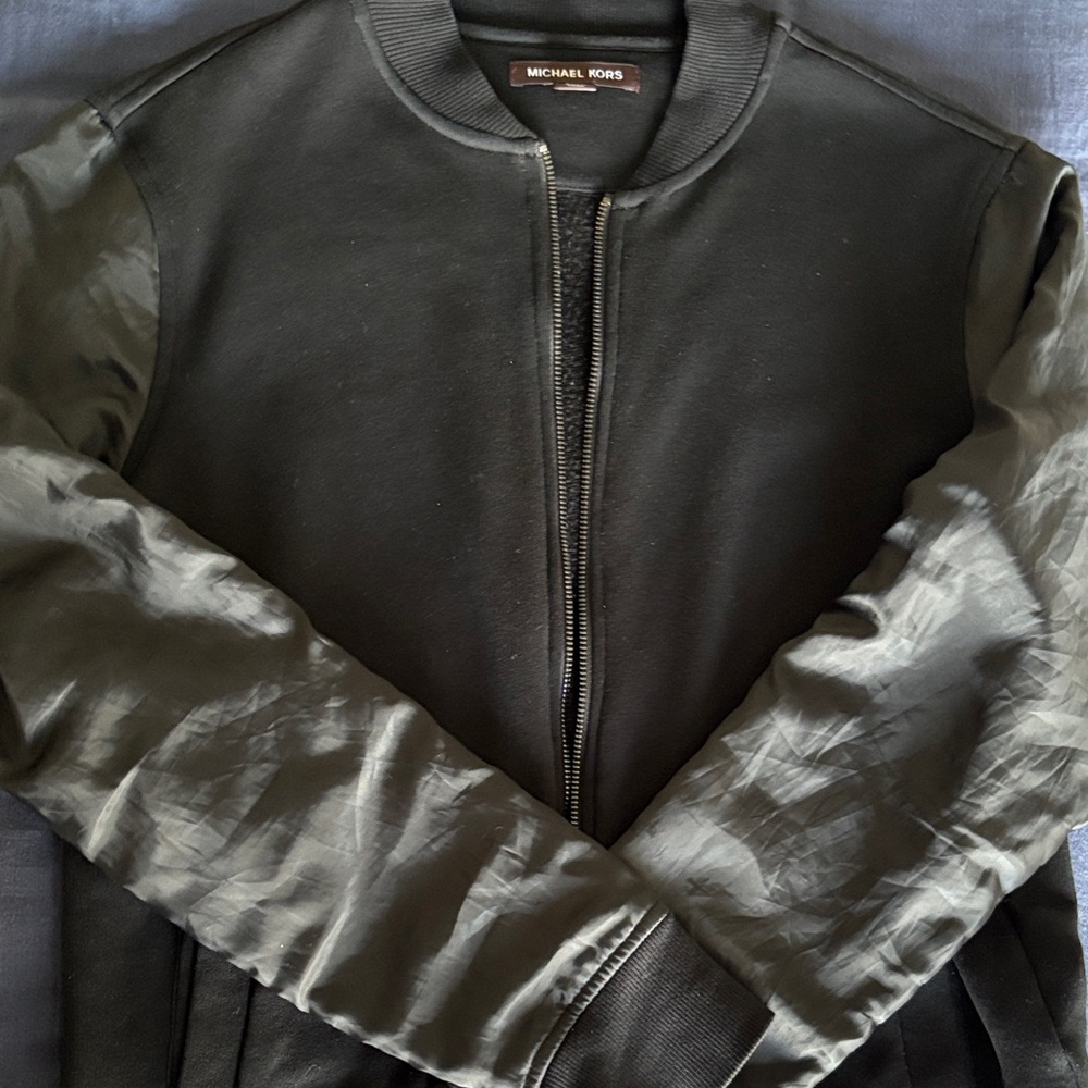 Michael Kors Men's black Zip-Up Sweater